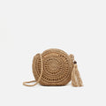 Roundy bolso bandolera redondo efecto rafia 