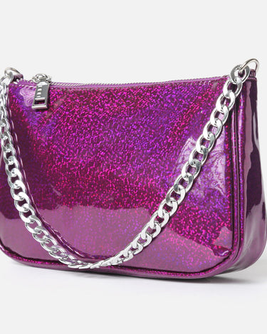 Sparkling bolso de hombro de fiesta con asa bandolera 