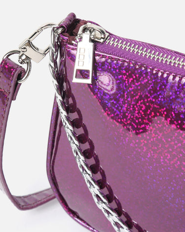 Sparkling bolso de hombro de fiesta con asa bandolera 