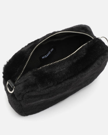 Furry bolso bandolera pequeño efecto pelo 