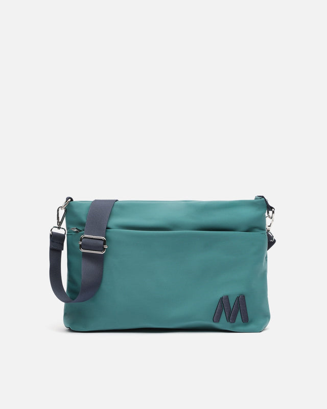 Neoprene textured nylon shoulder bag