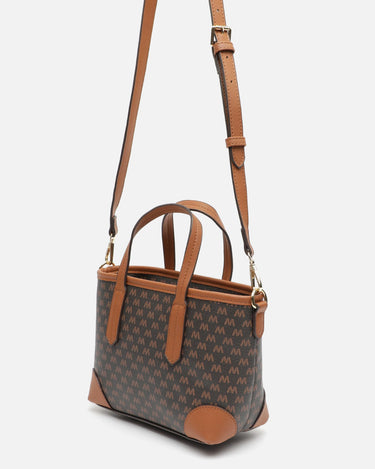 Monogrami bolso tote pequeño con estampado monogram y asa bandolera 