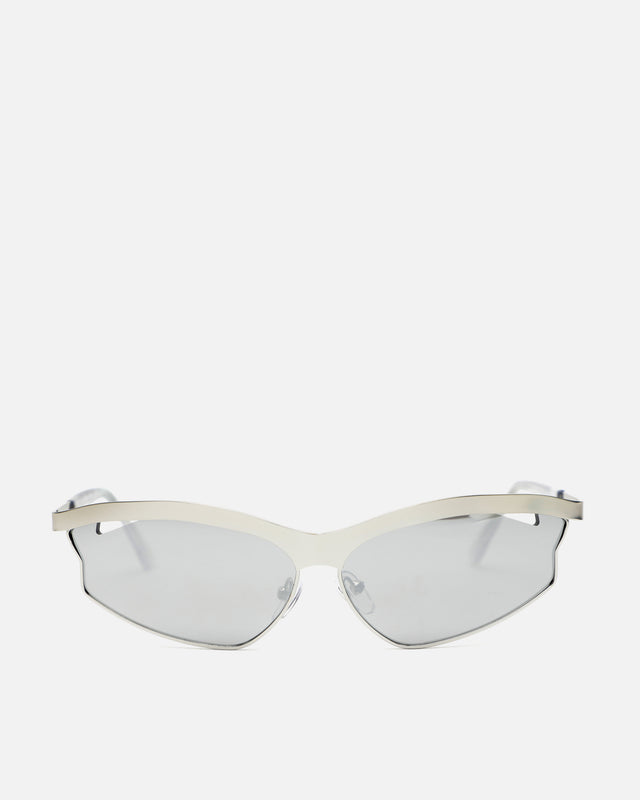 Silvery Cat's eye sunglasses with metal frames 