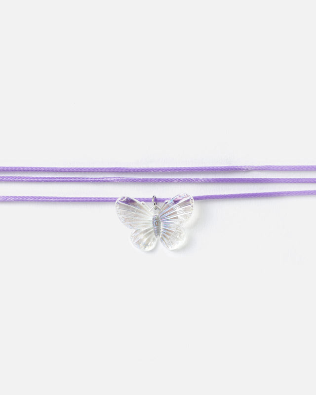 Collier type choker avec papillon transparent