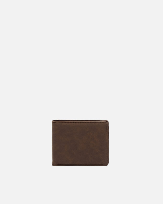 Wallet with compartment for banknotes, cards and coins