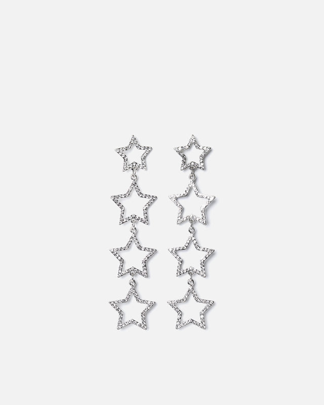 Pendientes largos de estrellas con strass