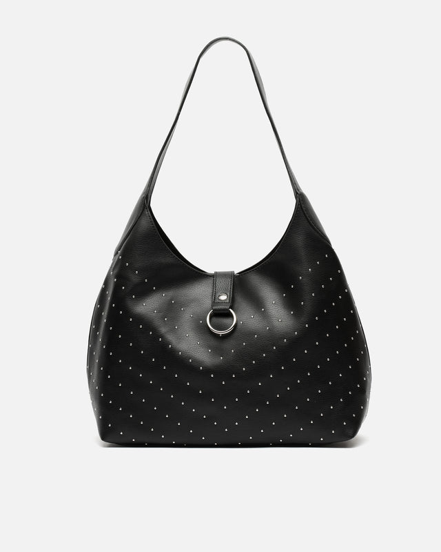 Bolso hobo con detalles metálicos