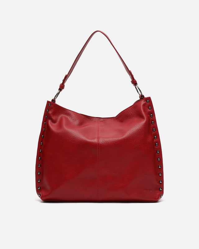 Bolso hobo grande con detalles metálicos