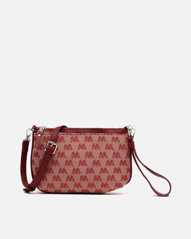 Mongra Small shoulder bag with monogram printed monogram shoulder handle 