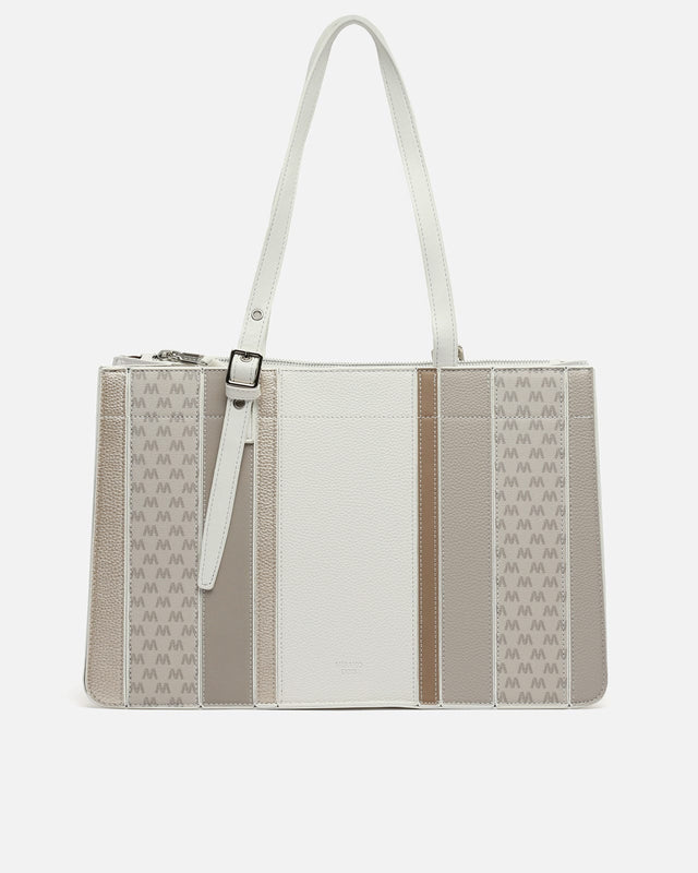 Bolso shopper grande con estampado monogram