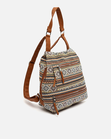 Misi mochila antirrobo con estampado jacquard 