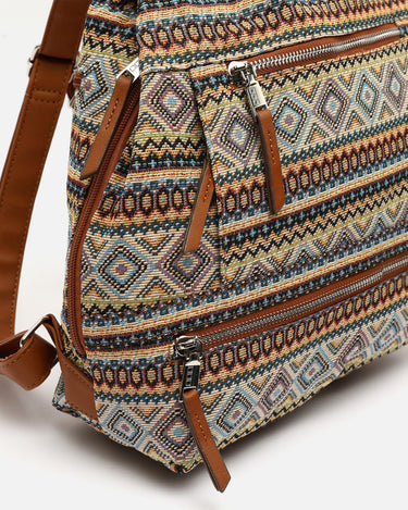 Misi mochila antirrobo con estampado jacquard 