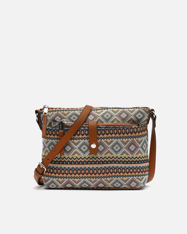 Misi bolso bandolera con estampado jacquard y neceser pequeño 