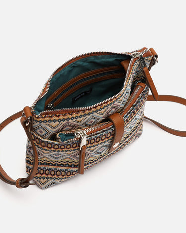 Misi bolso bandolera con estampado jacquard y neceser pequeño 