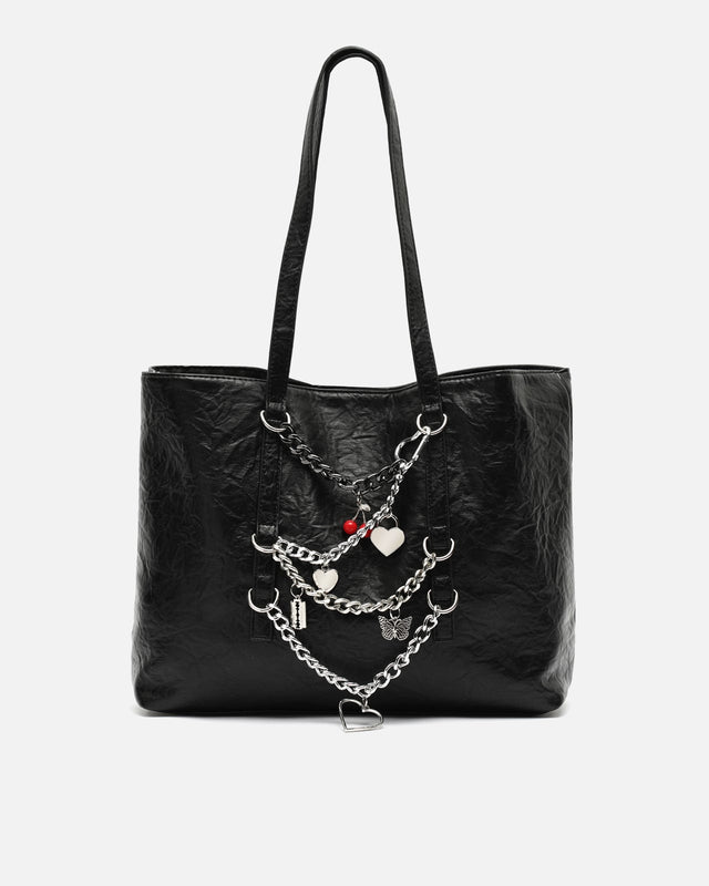 Bolso shopper grande con cadenas decorativas