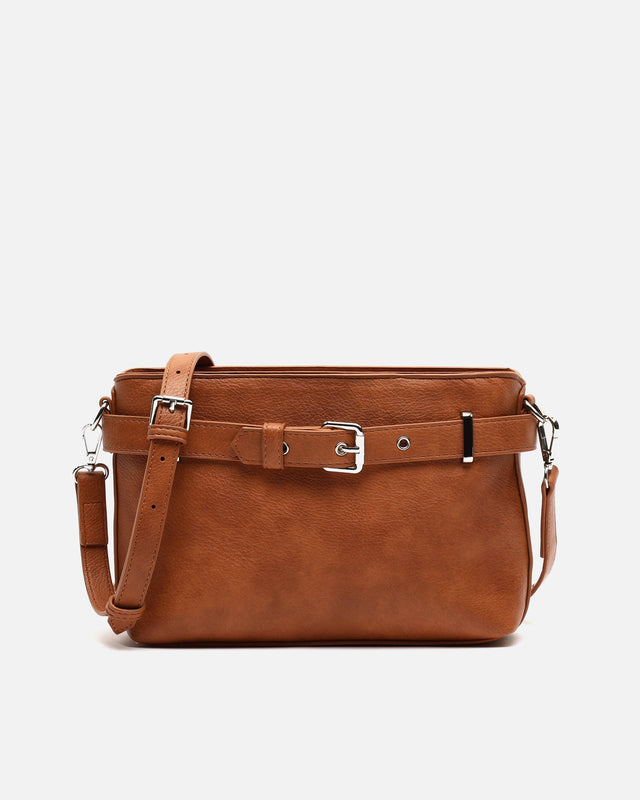 Ziva small shoulder bag with front detail 