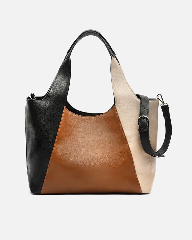 Miri-1 tricolour shoulder bag with removable shoulder strap