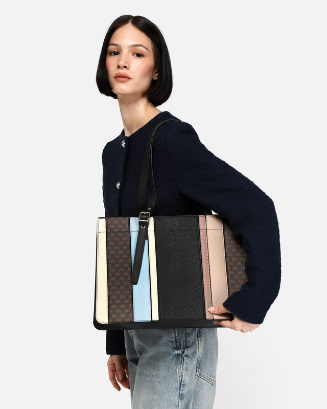 Mala shopper grande com estampado monograma 