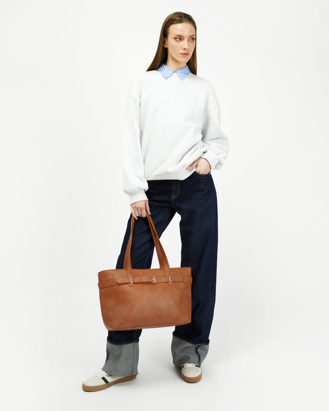 Zivan shopper bag with front detailing and laptop pocket (13.3